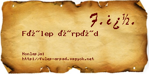Fülep Árpád névjegykártya