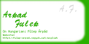 arpad fulep business card