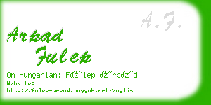 arpad fulep business card